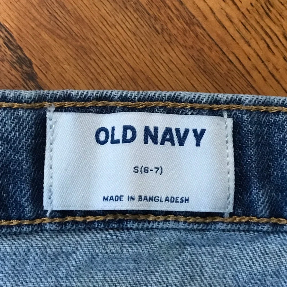 Old Navy Blue Jean Denim Skirt School Uniform Bottoms  6 / 7 Small  Front Snap